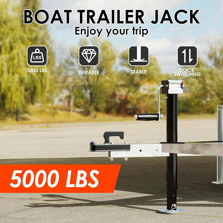 YOMILINK 5000 lbs A-Frame Trailer Jack, 15" Lift, Adjustable Drop Leg