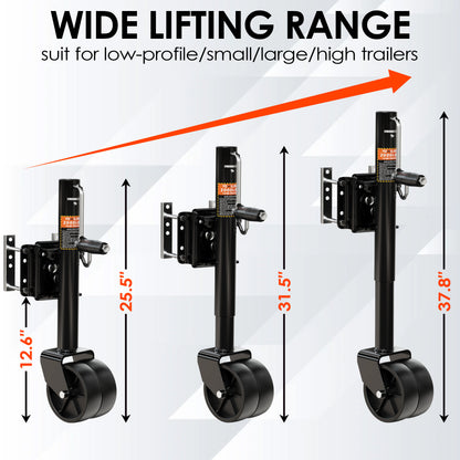 YOMILINK 2000 lbs Trailer Jack with Dual Wheel, Heavy Duty Swivel Boat Jack