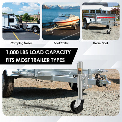 YOMILINK 1000 lbs Trailer Jack with Wheel, Heavy Duty Swivel Boat Jack