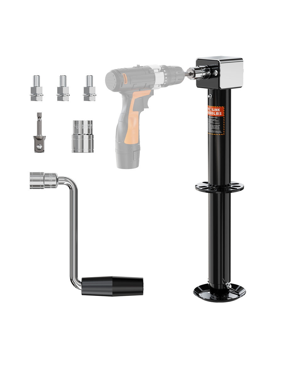 YOMILINK Upgrade 5000 lbs Trailer Jack, 20-24V Cordless Drill Compatible