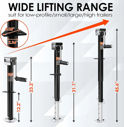 YOMILINK 5000 lbs A-Frame Trailer Jack, 15" Lift, Adjustable Drop Leg