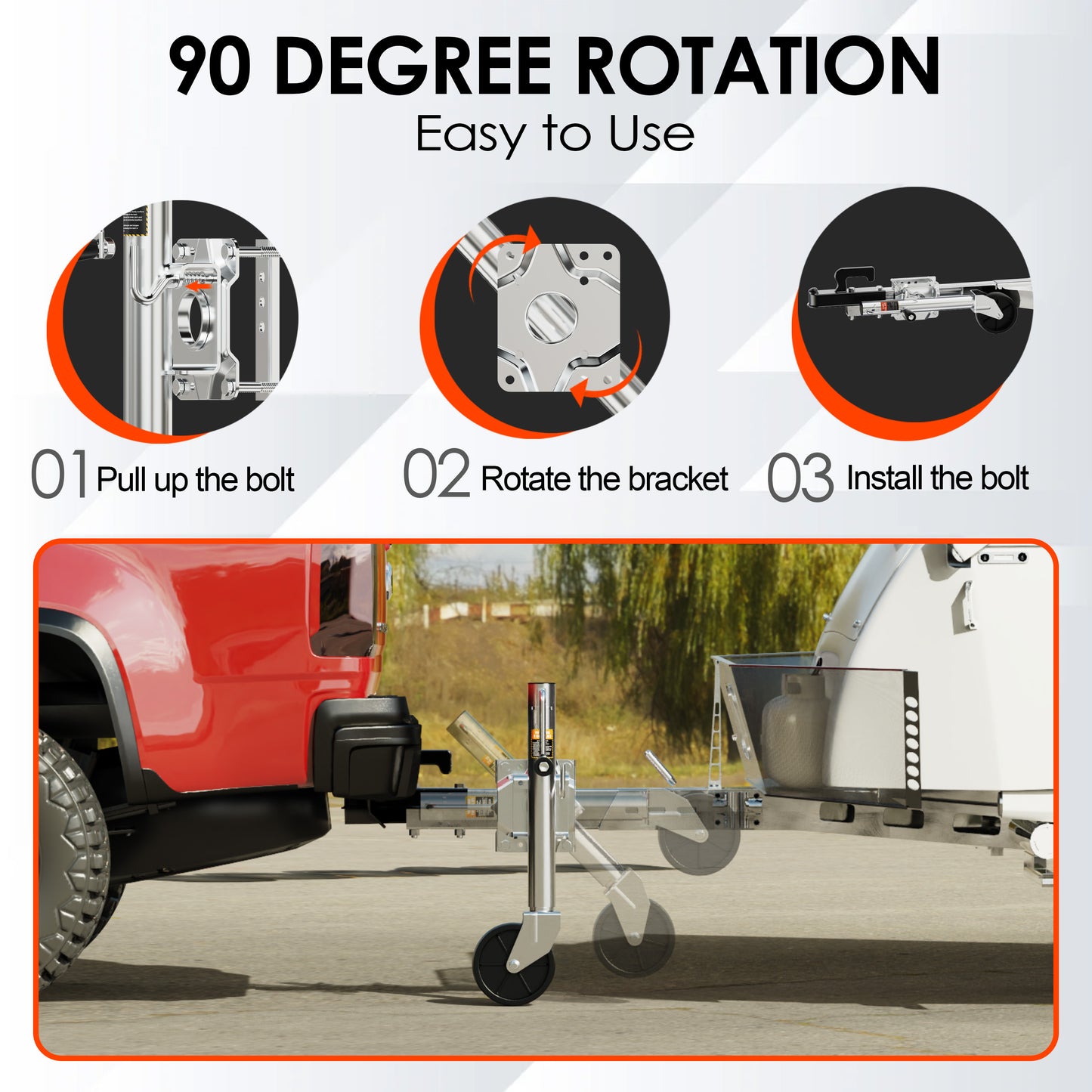 YOMILINK 1000 lbs Trailer Jack with Wheel, Heavy Duty Swivel Boat Jack