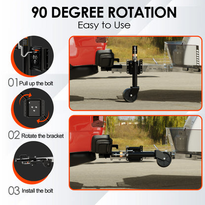 YOMILINK 2000 lbs Trailer Jack with Dual Wheel, Heavy Duty Swivel Boat Jack