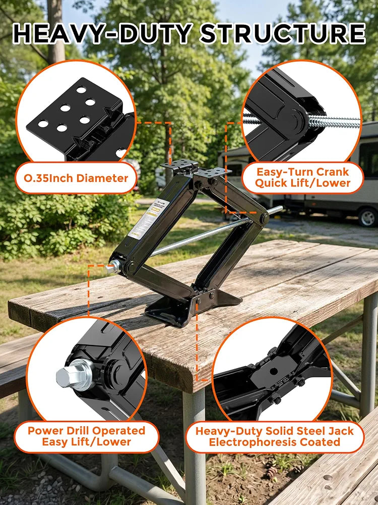 YOMILINK 7500lbs RV Scissor Jacks, Stabilizer Leveling Heavy Duty Jacks