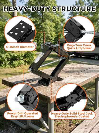 YOMILINK 7500lbs RV Scissor Jacks, Stabilizer Leveling Heavy Duty Jacks