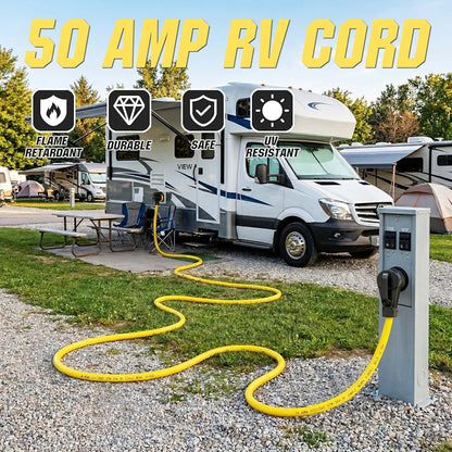 YOMILINK 50 Feet 50 Amp RV/Generator Cord,NEMA 14-50P to SS2-50R Twist Lock