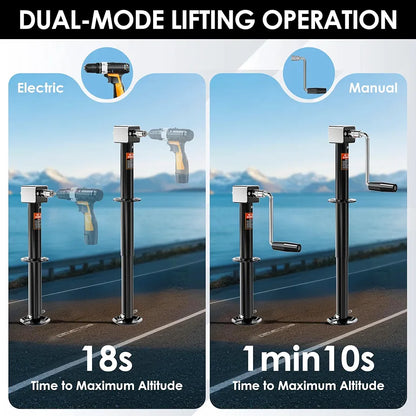 YOMILINK Upgrade 5000 lbs Trailer Jack, 20-24V Cordless Drill Compatible