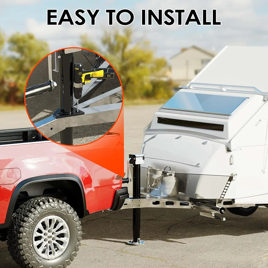 YOMILINK 5000 lbs A-Frame Trailer Jack, 15" Lift, Adjustable Drop Leg