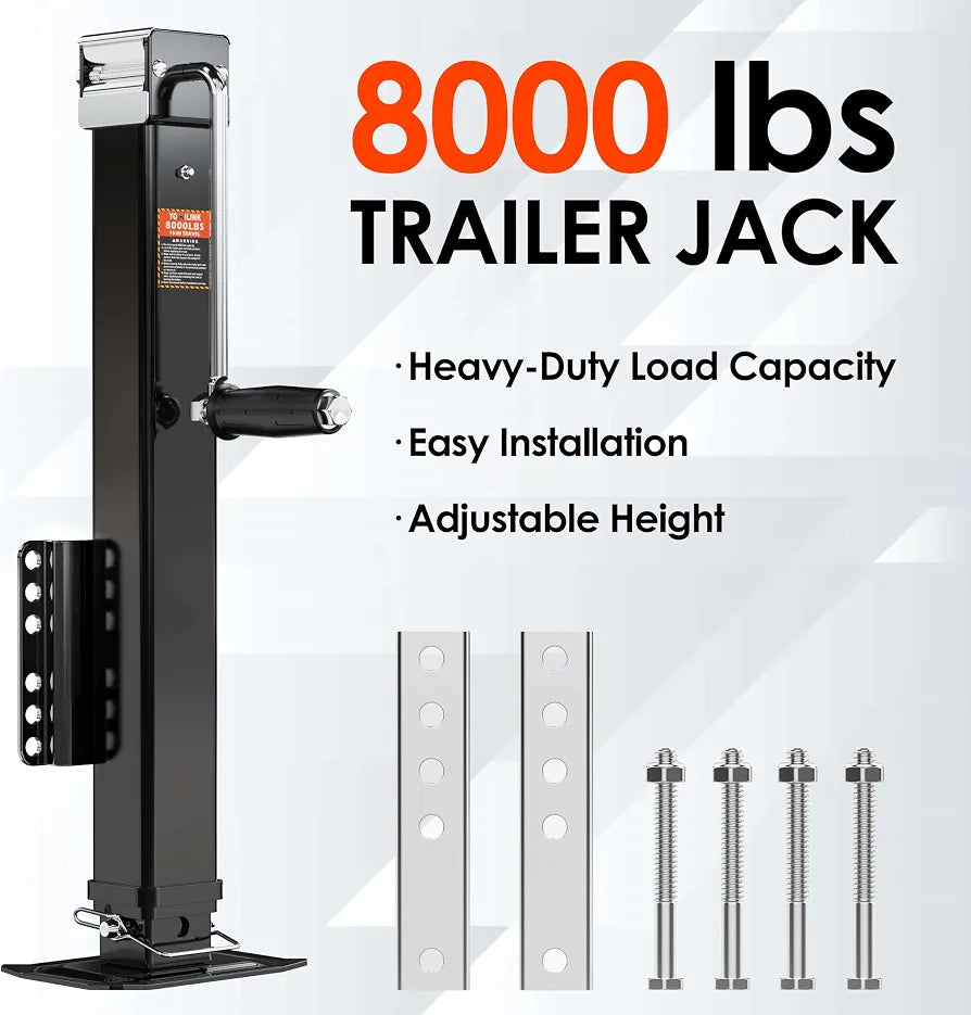 YOMILINK 8000 lbs Trailer Jack, Bolt-On, 28.6" Vertical Travel
